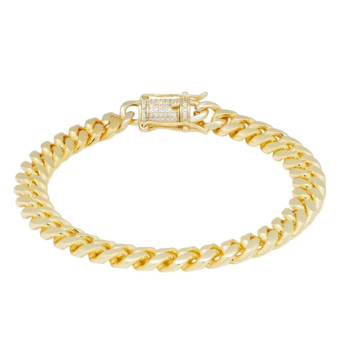 King Ice 8mm Miami Cuban Link Bracelet - GOLD